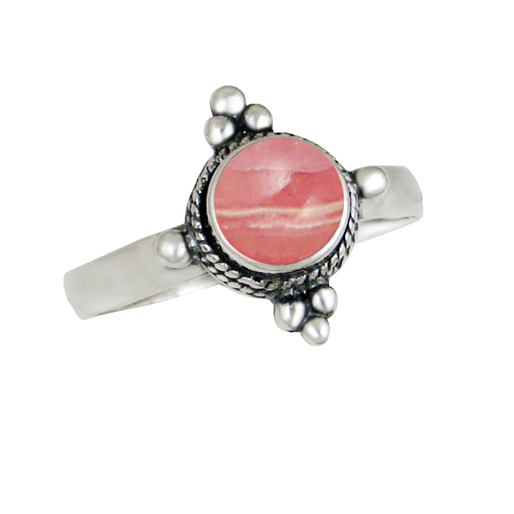 Sterling Silver Gemstone Ring With Rhodocrosite Size 9